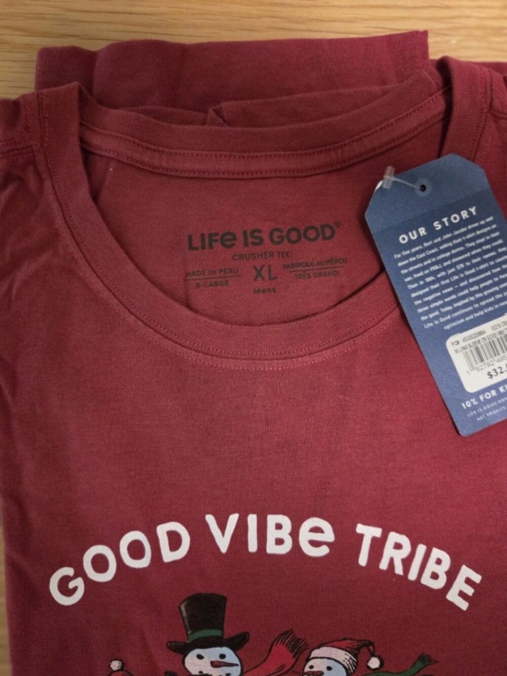 Life Is Good Holiday Snowman Long Sleeve Tee Shirt- Unisex XL - Picture 3 of 6